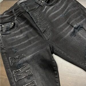 Black Distressed Amiri Men's Jeans